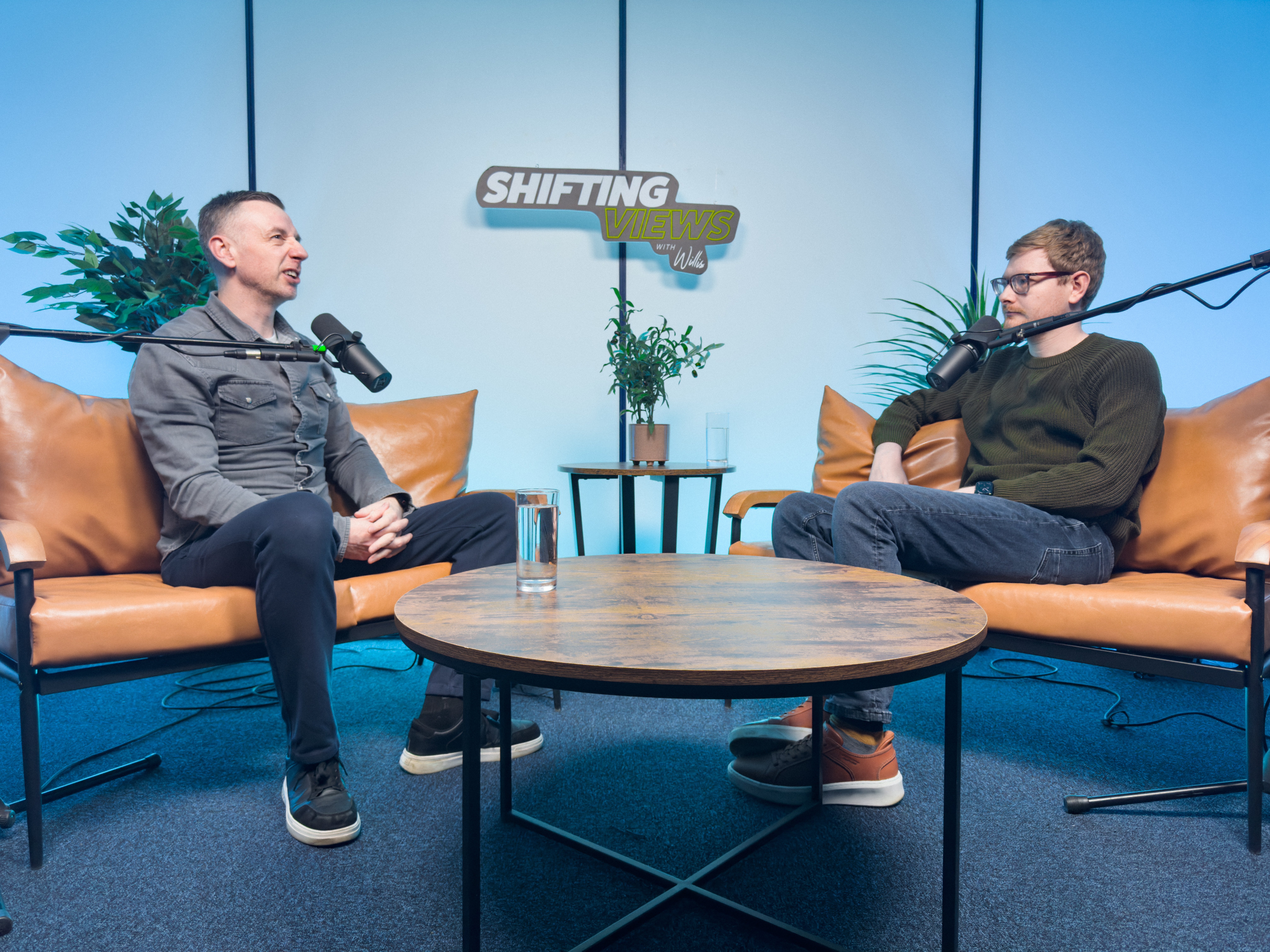 Tom Wardman filming a podcast episode as a guest on Shifting Views with Willis