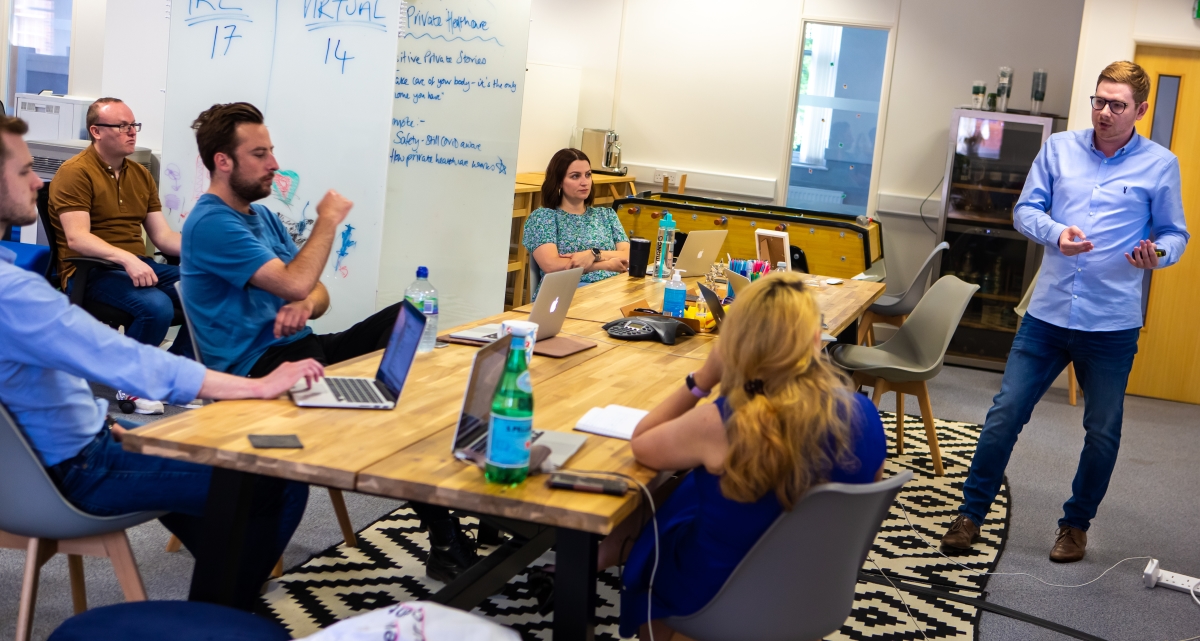 Tom Wardman delivering a Company Alignment Workshop