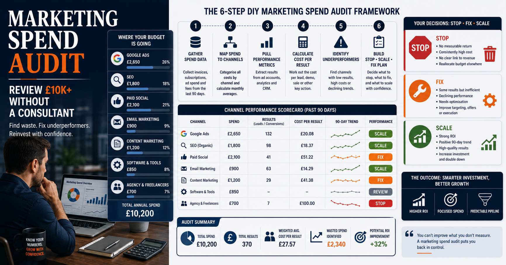 Marketing Spend Audit: How to Review £10,000+ in Marketing Budget Without Hiring a Consultant