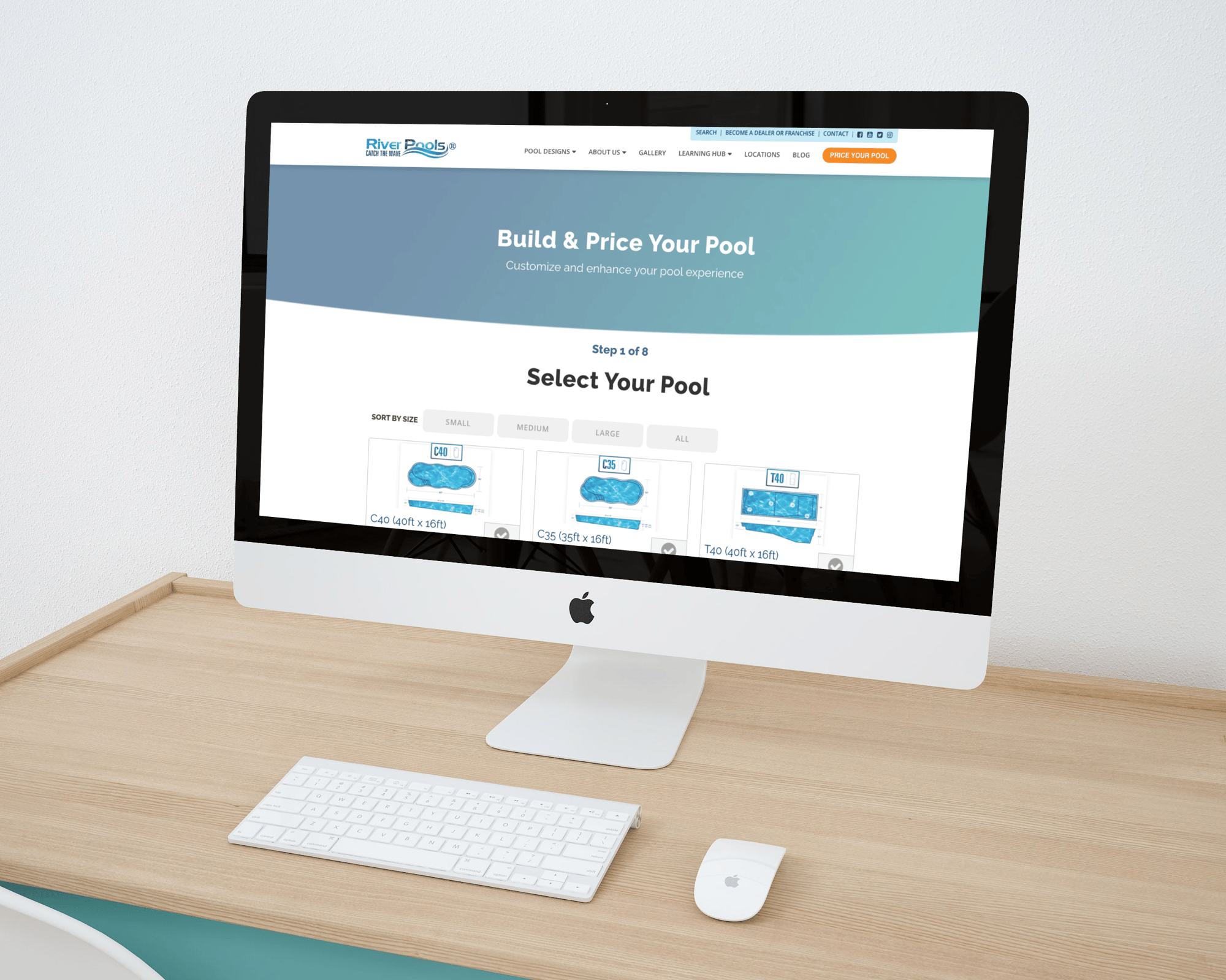 An example self selection tool, seen on River Pools and Spas' website An example self selection tool, seen on River Pools and Spas' website