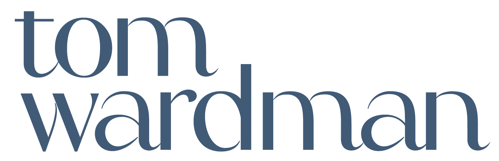 tom wardman wordmark blue