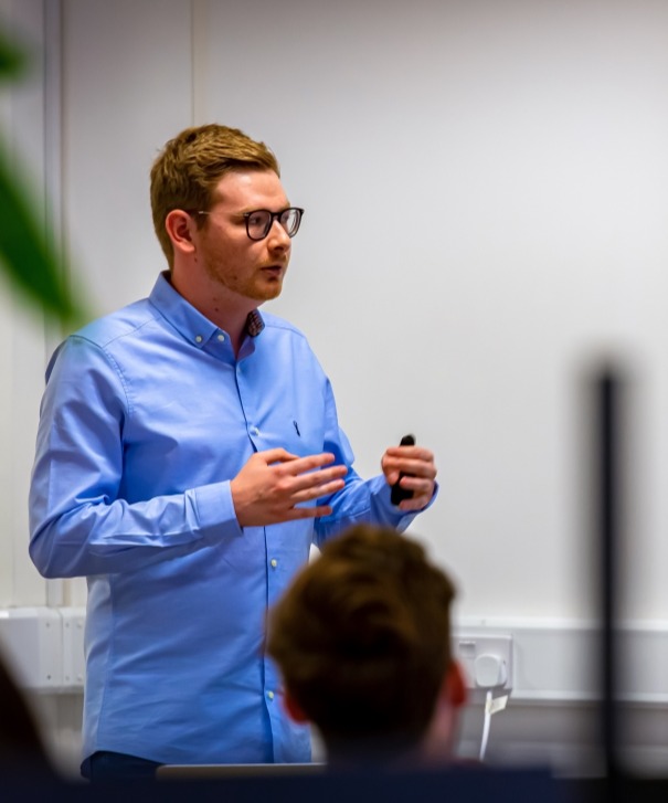 Tom Wardman, pictured delivering a workshop