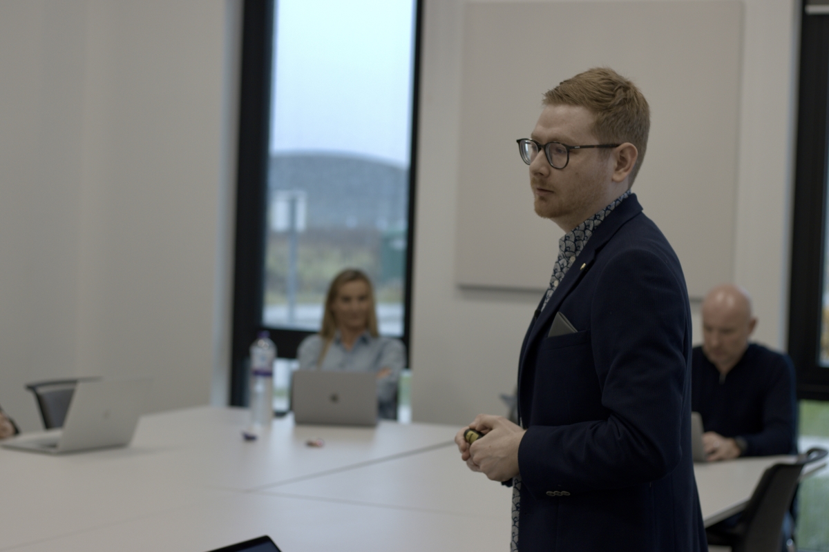 Tom Wardman, delivering an executive coaching session